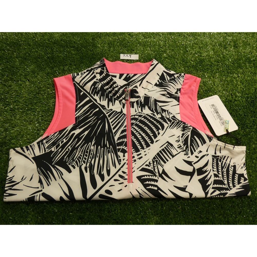 TAIL Womens Patti V-Mock Neck Sleeveless Golf Shirt Chalet Palms Small